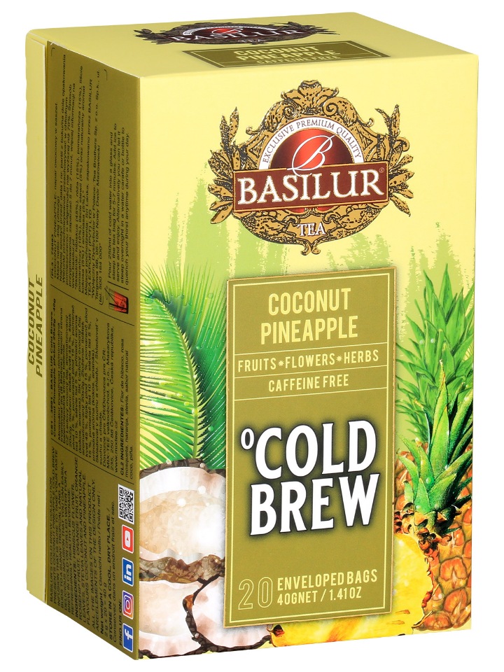 Чай каркаде Basilur Холодные Напитки Со вкусом кокоса и ананаса, 20 саше