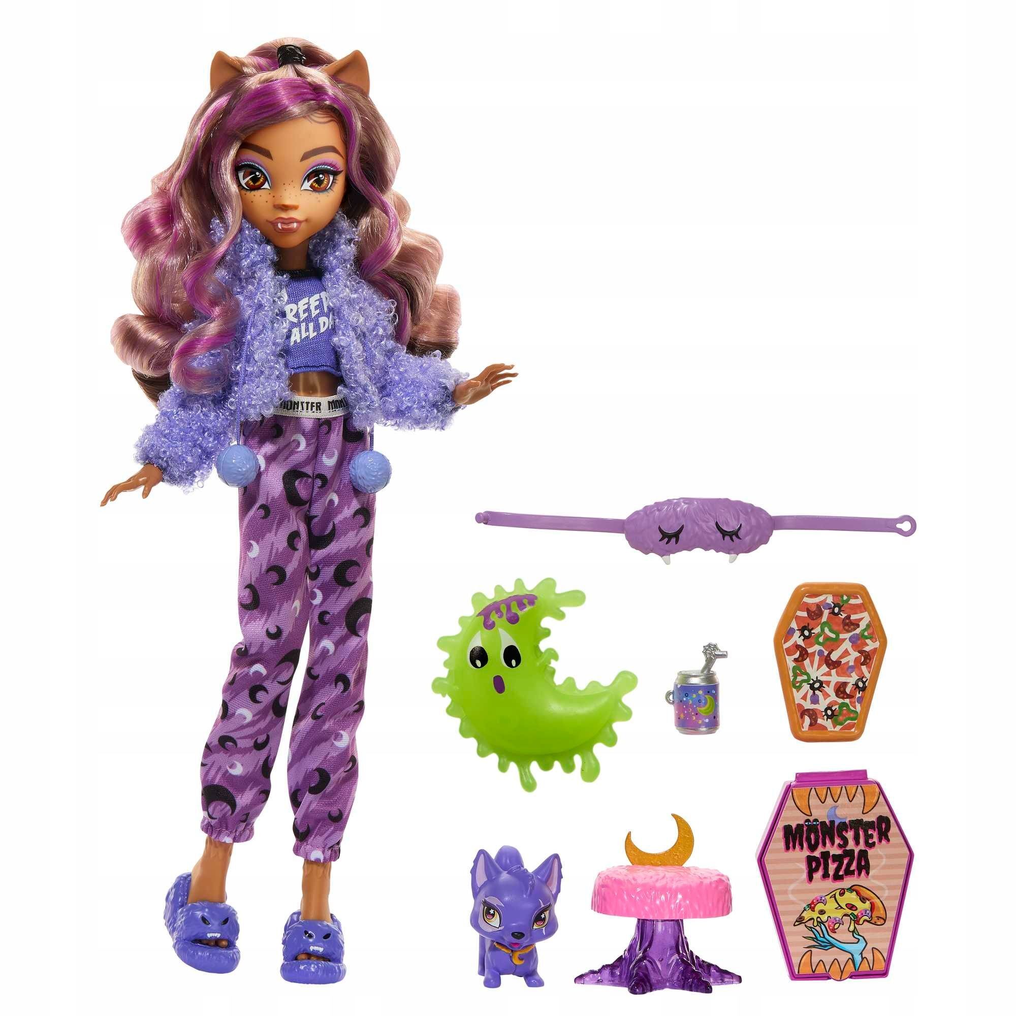 Кукла Monster High Clawdeen Wolf Клодин Вульф Пижамная вечеринка, HKY67 кукла monster high frankie hky62