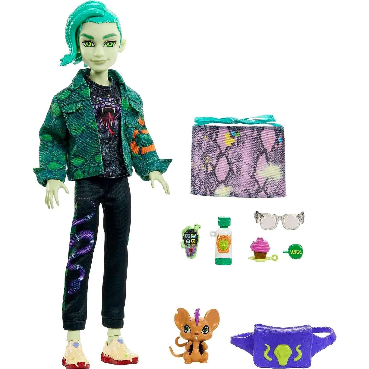 Кукла Monster High Deuce Gorgon Дьюс Горгон с питомцем и аксессуарами, HHK56 кукла monster high neon frights drakulaura hnf78