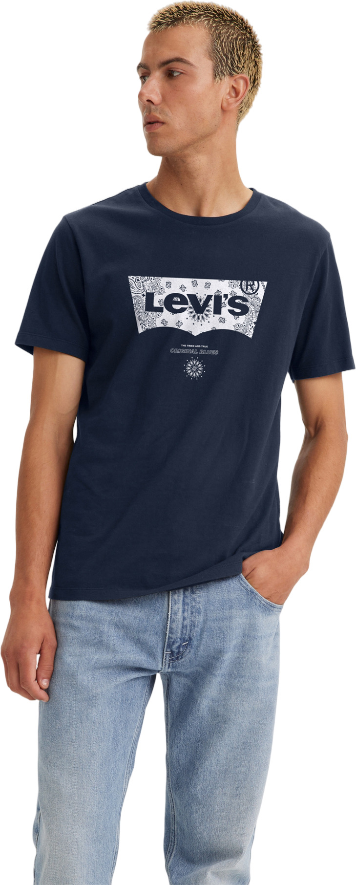 

Футболка мужская Levi's Men Graphic Crewneck Tee синяя S, Синий, Men Graphic Crewneck Tee