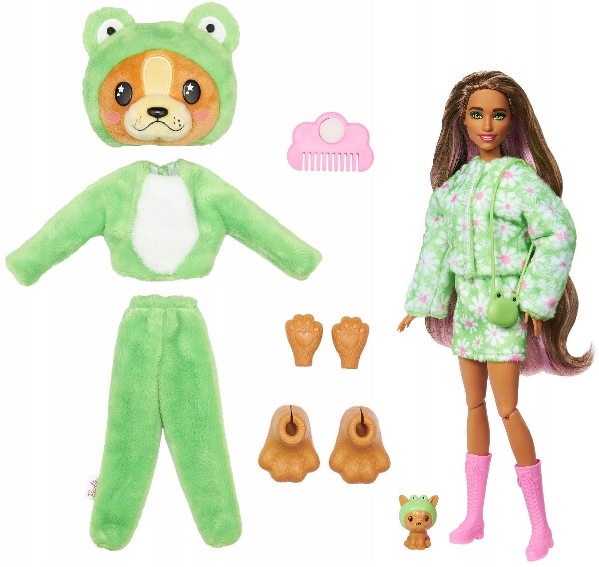 Кукла Barbie Cutie Reveal Series Frog Dog Щенок в образе лягушки, HRK24 кукла barbie cutie reveal милашка проявляшка тигр hkp99