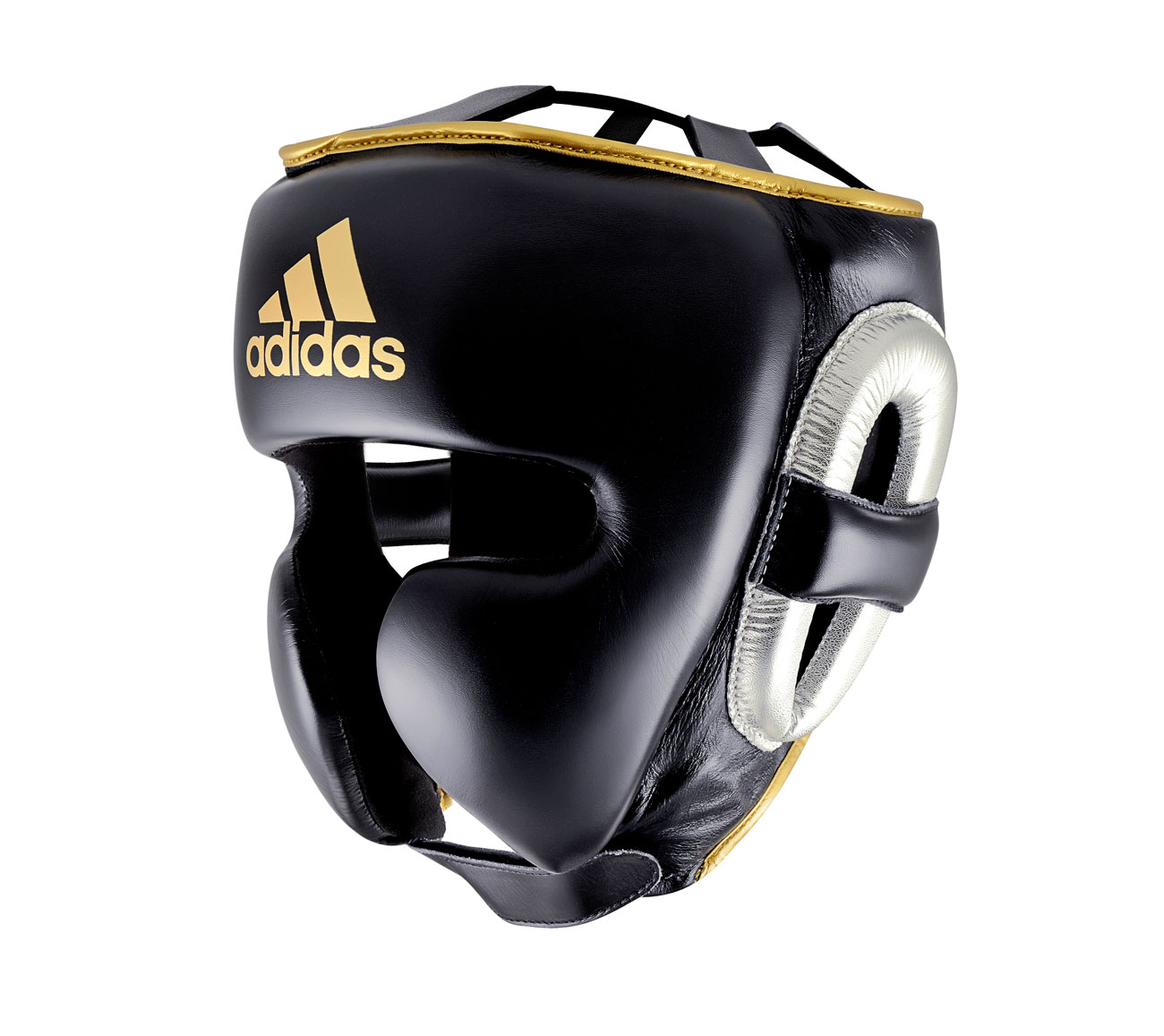 фото Шлем боксерский adistar pro metallic headgear черно-серебристо-золотой (размер m) adidas