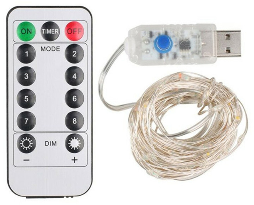 фото Светодиодная usb-лента gsmin cold white с пультом управления (2 м, 20 leds)