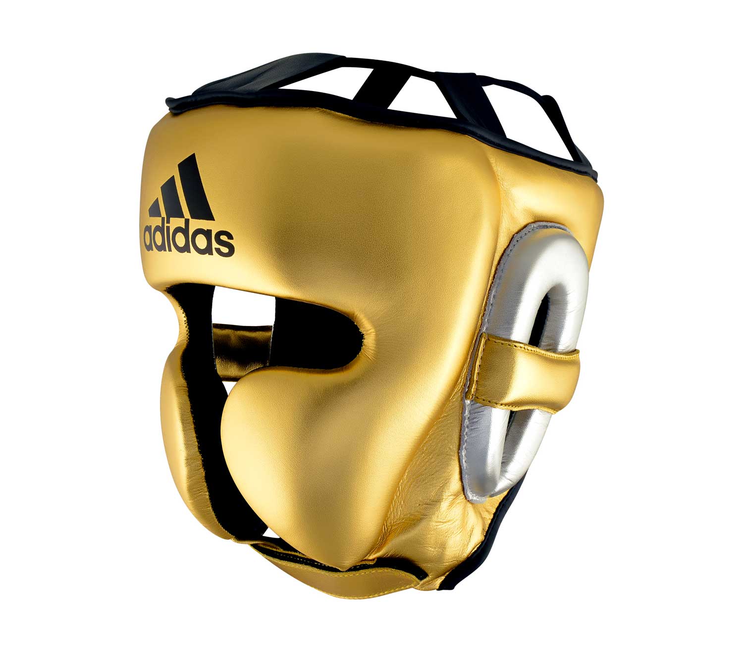 фото Шлем боксерский adistar pro metallic headgear золото-серебристо-черный (размер l) adidas