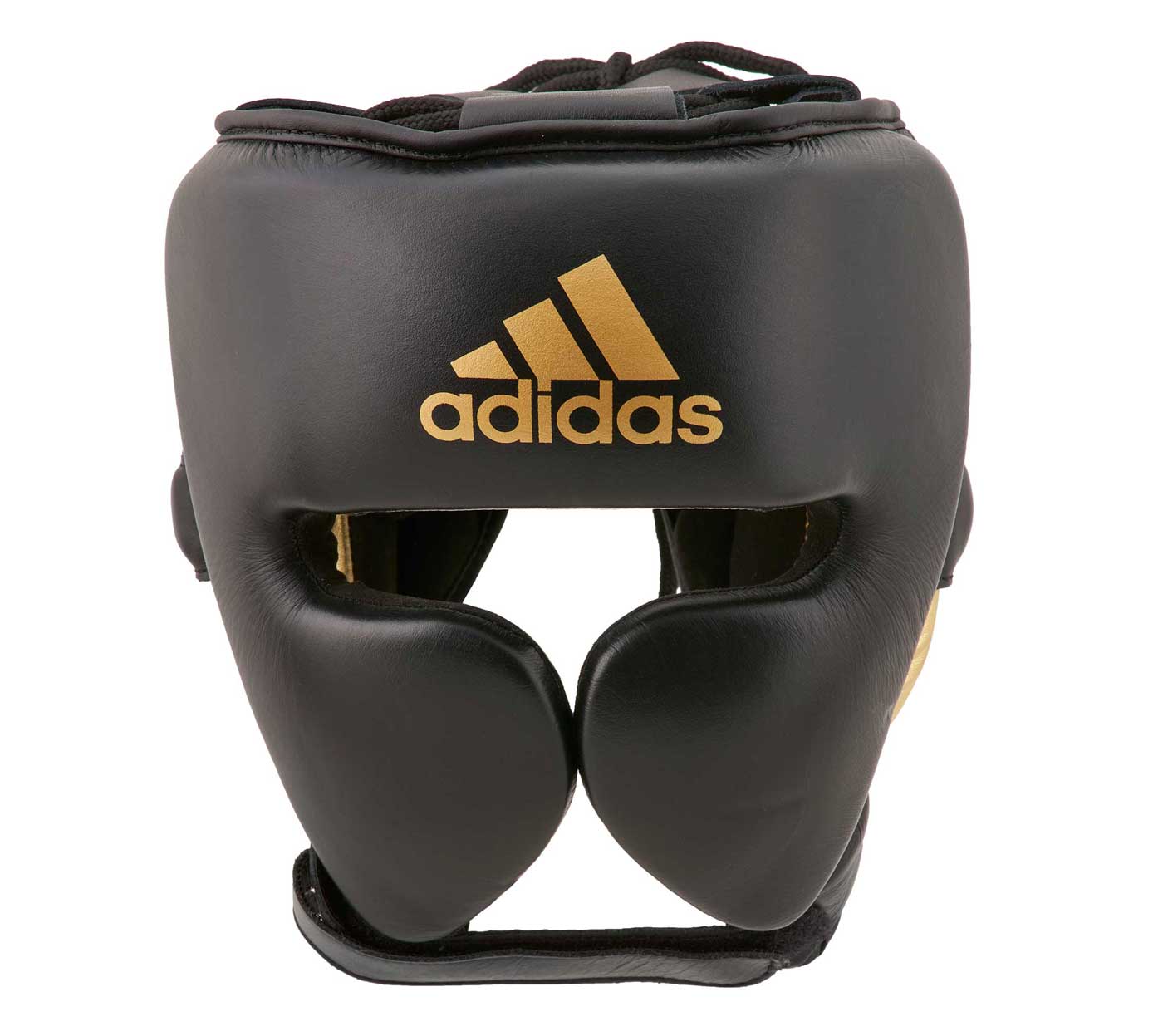 Шлем боксерский AdiStar Pro Headgear черно-золотой (размер S)