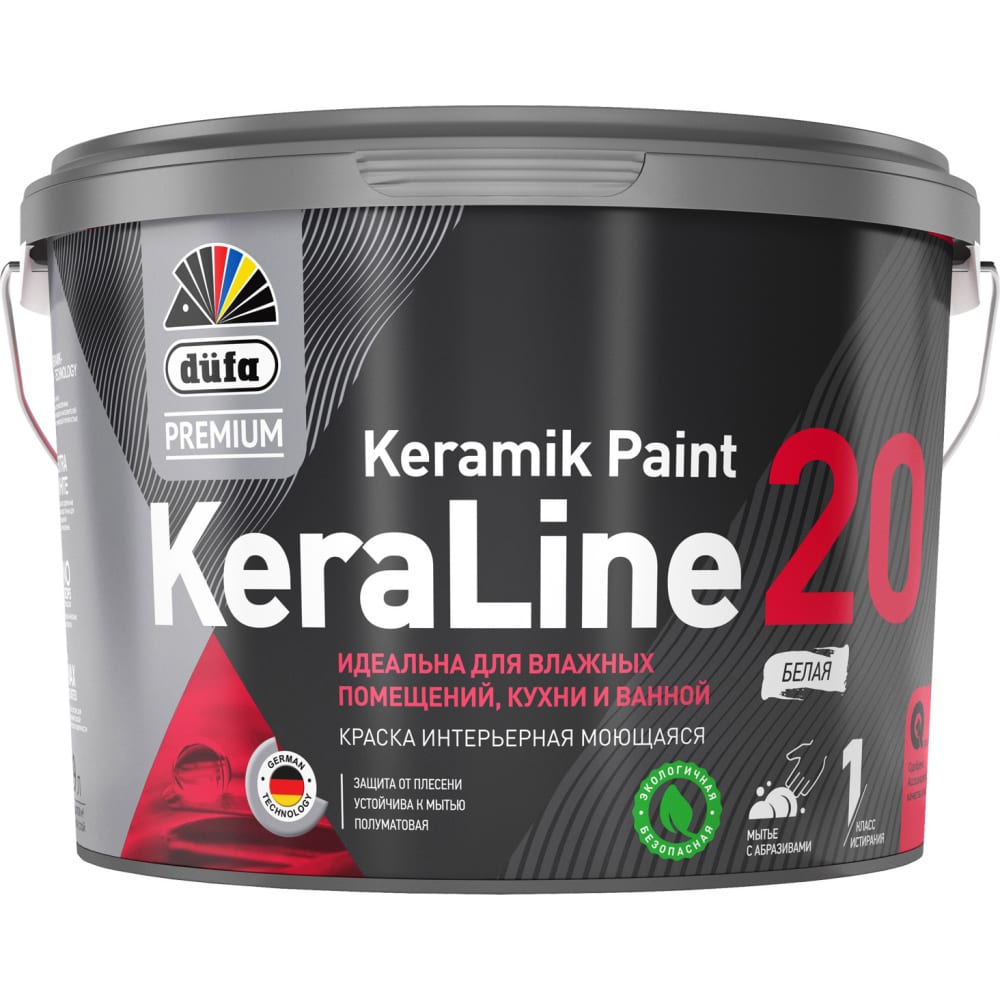 

Краска Dufa Premium ВД KeraLine 20, база 3, 2,5 л МП00-006528, Белый