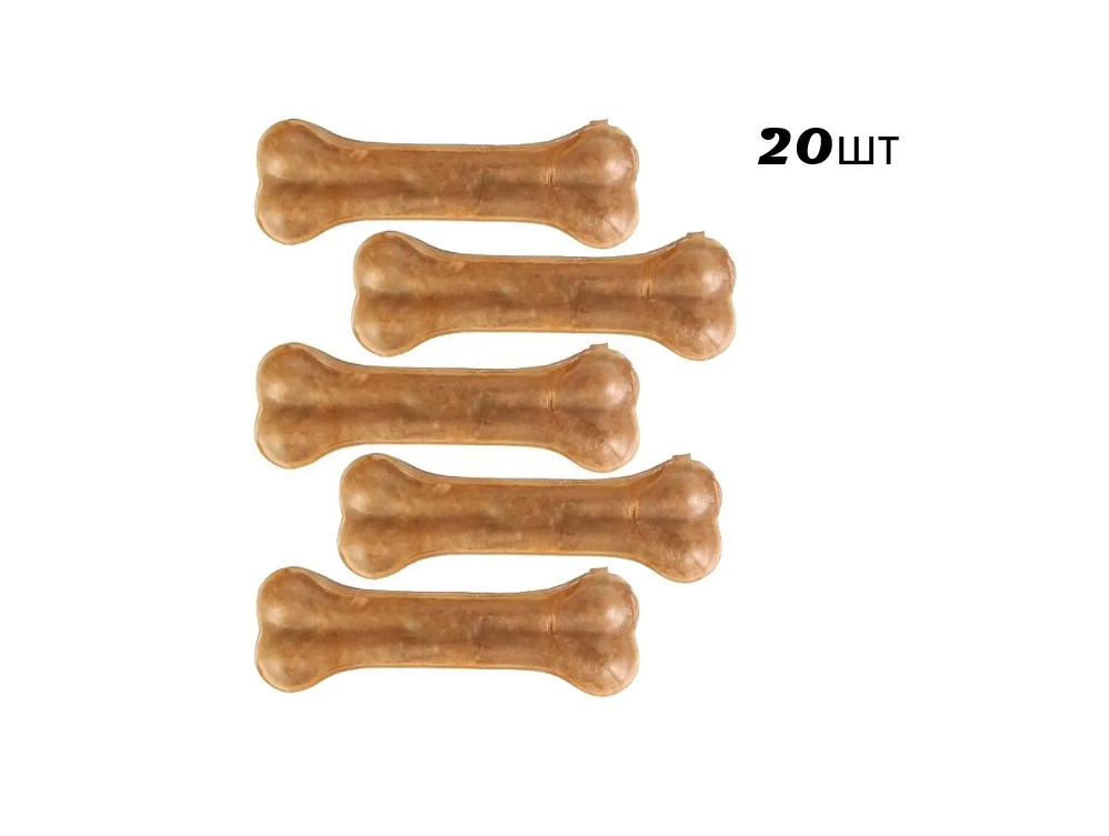 Лакомство для собак DelicaChoice кость из жил прессованных 10 см 20 шт по 35 г