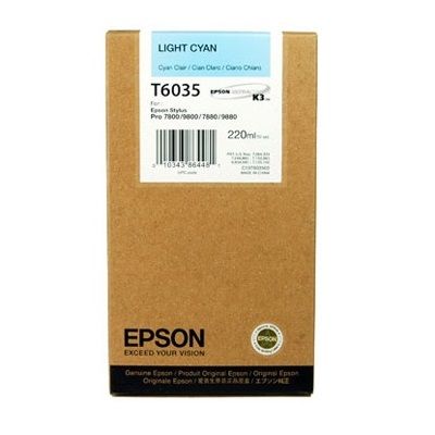 Картридж для струйного принтера Epson C13T603500, светло-голубой, оригинал