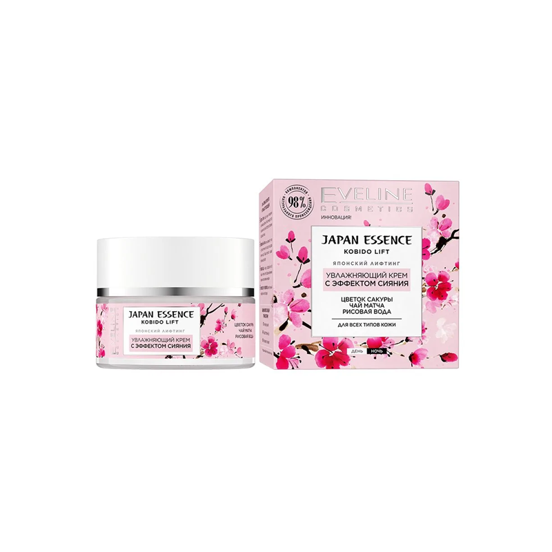 

Увлажняющий крем для лица Eveline Cosmetics Japan Essence с Эффектом Сияния 50 мл