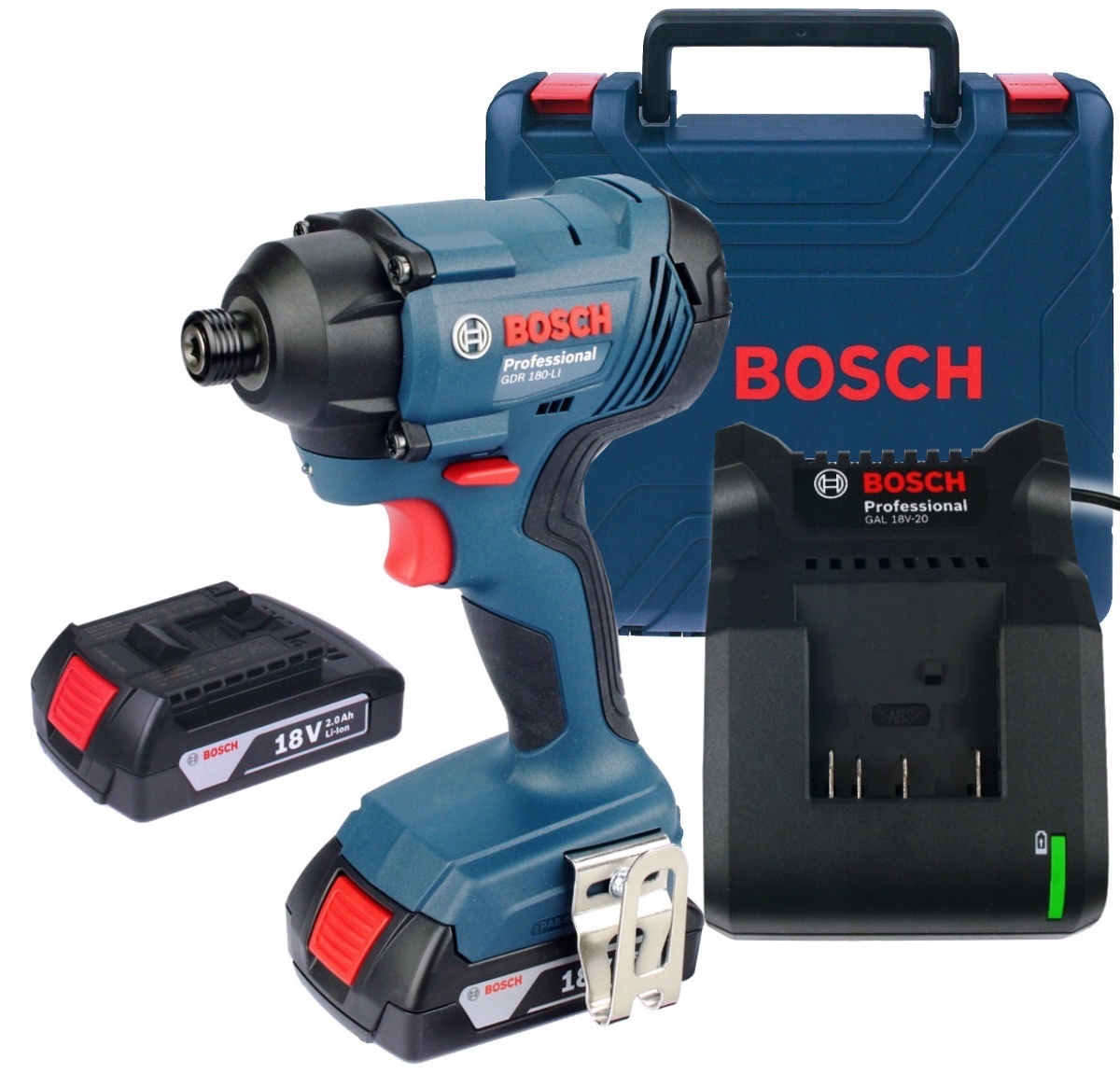 

Аккумуляторный гайковерт Bosch GDR 180-LI, с 2 АКБ 2 Ач и ЗУ, в кейсе, 06019G5123