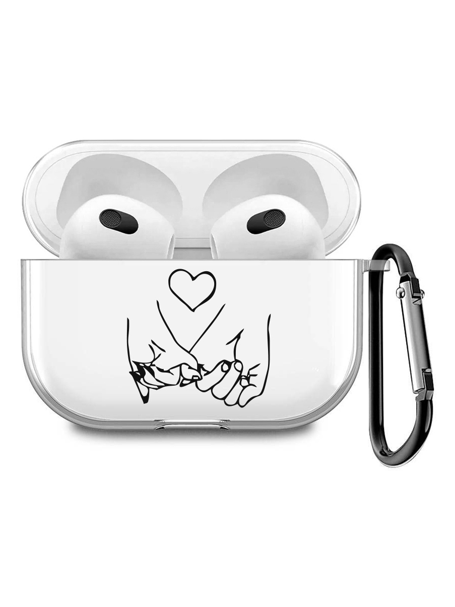 

Силиконовый чехол для наушников Apple Airpods 3 с принтом "Lovers Hands", Прозрачный;черный, 200008678