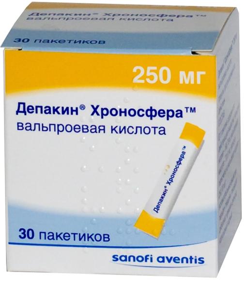 Депакин Хроносфера гранулы 250 мг пакетики 30 шт.