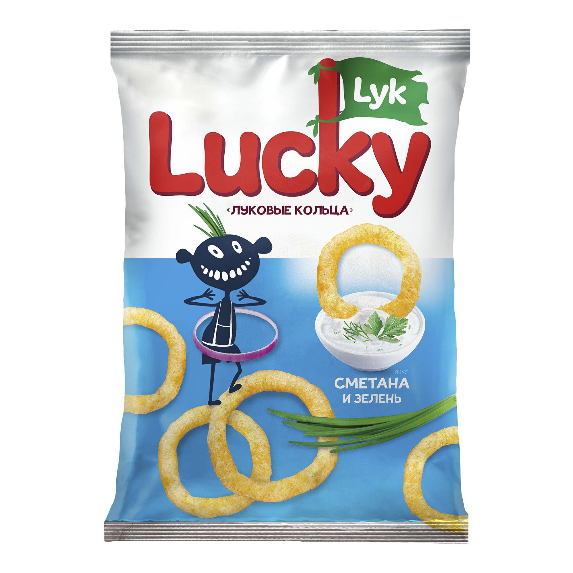 фото Кольца луковые русскарт lucky lyk сметана и зелень 20 г