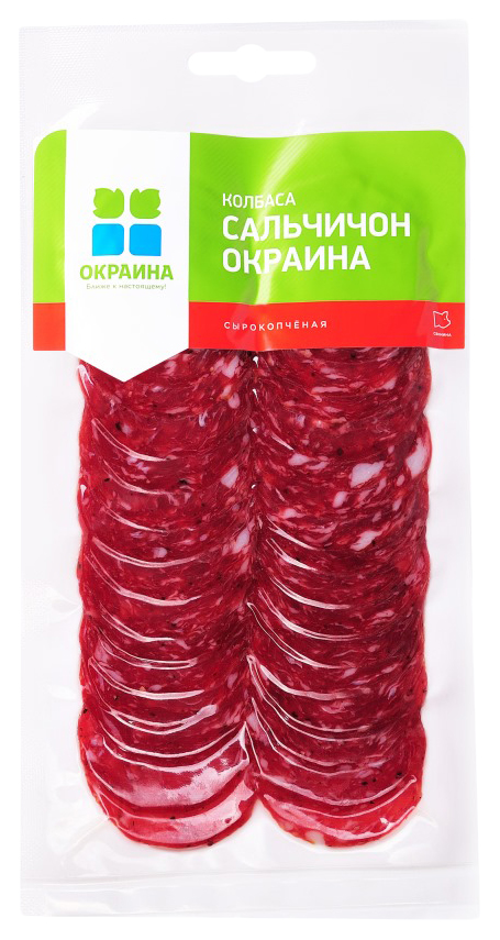 

Колбаса Окраина Сальчичон полусухая сырокопченая нарезка 100 г