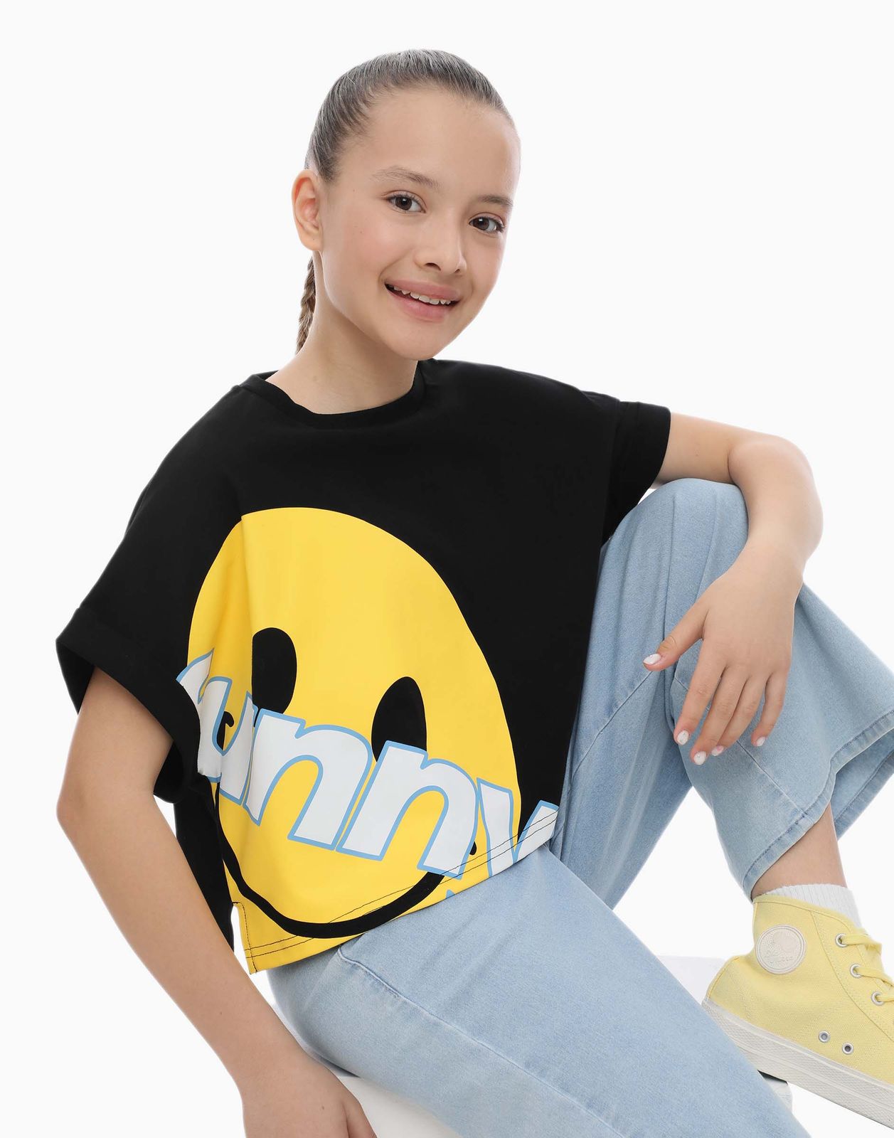 

Футболка для девочки Gloria Jeans GKT023869 черный 14+/164, GKT023869
