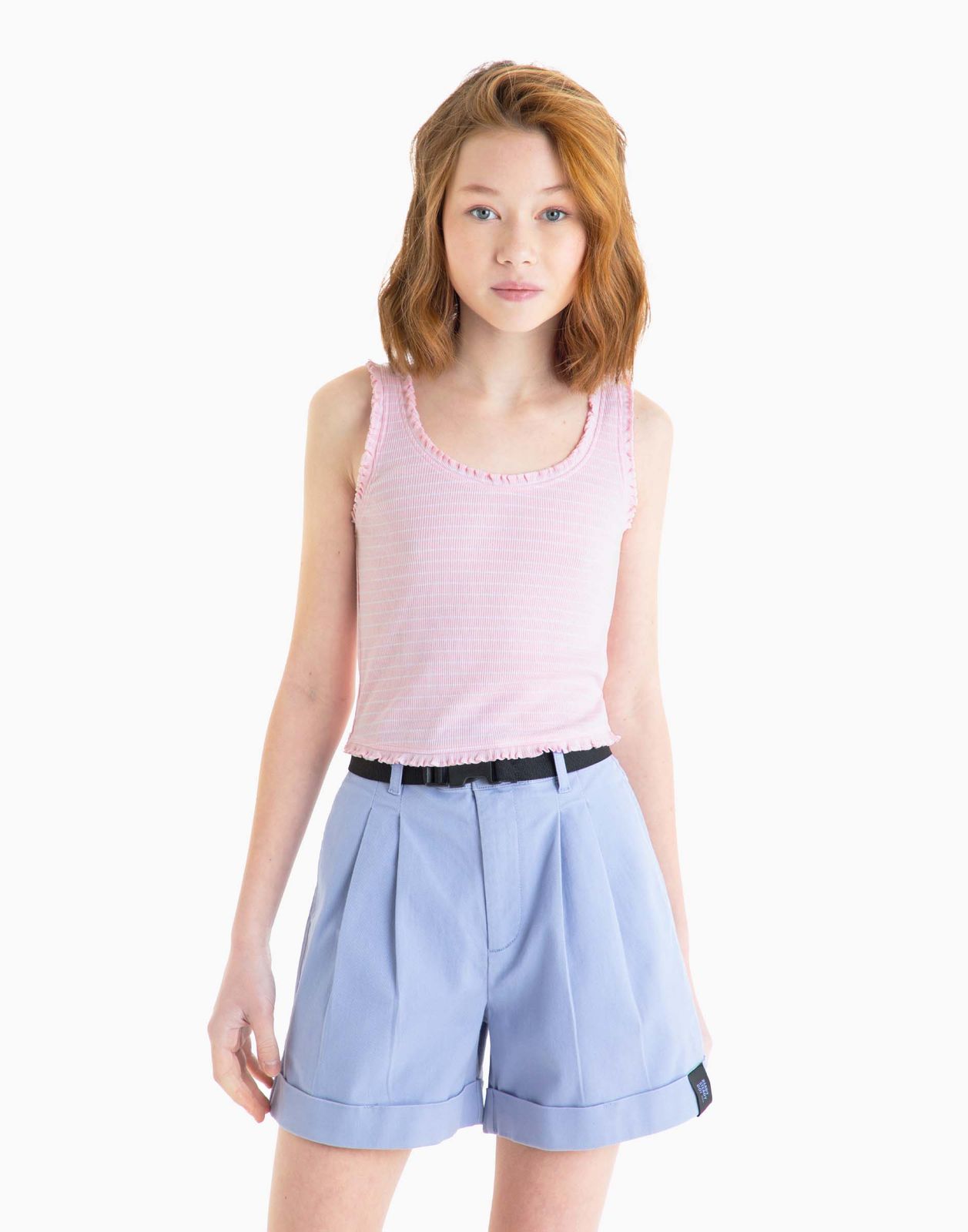 

Топ для девочки Gloria Jeans GTN004172 сиреневый/белый 5-6л/116, Фиолетовый;белый, GTN004172