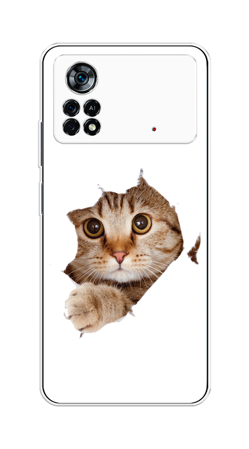 

Чехол на Xiaomi Poco X4 Pro 5G "Кот и бумага", Белый;коричневый, 313150-1