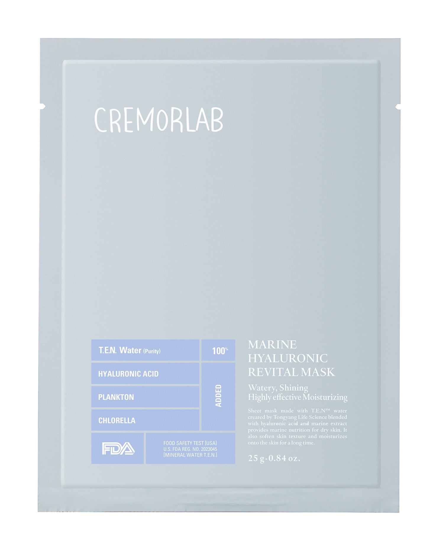 фото Маска для лица cremorlab marine hyaluronic revital mask ревитализирующая, 1 шт.