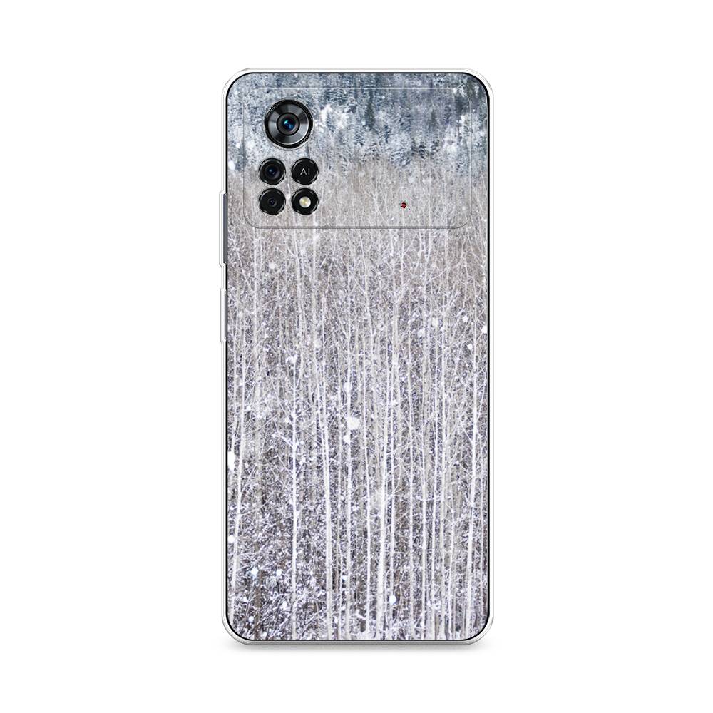 

Чехол на Xiaomi Poco X4 Pro 5G "Снежный лес", Бежевый;серый;белый, 313150-5