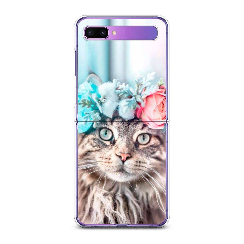 

Чехол Awog для Samsung Galaxy Z Flip 1 "Кот в венке", 2107150-2