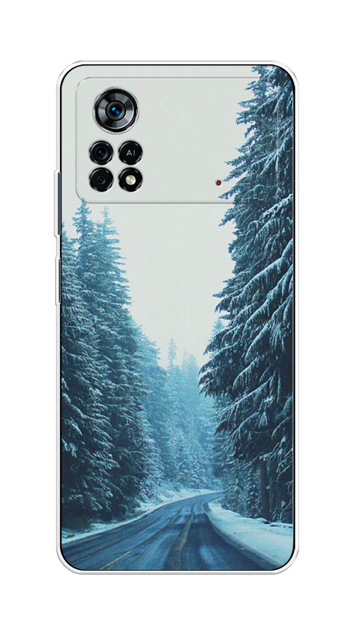 

Чехол на Xiaomi Poco X4 Pro 5G "Зима 9", Бежевый;голубой;черный, 313150-2