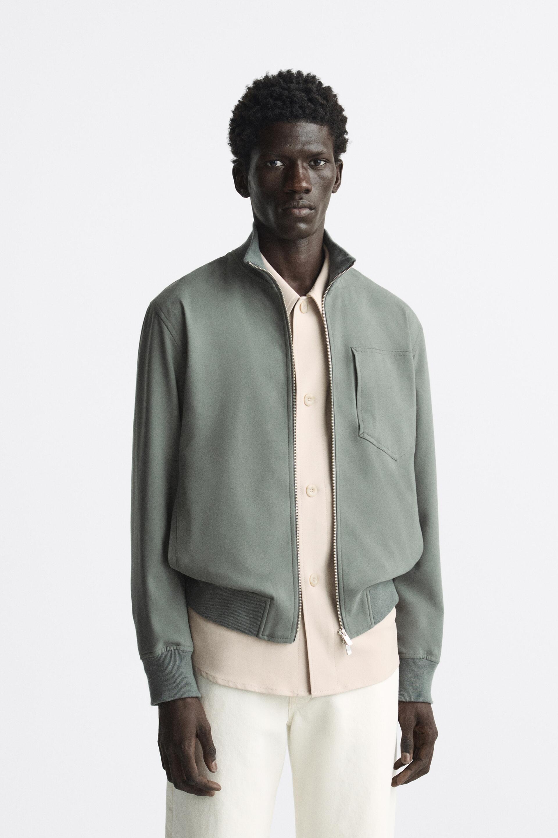 

Бомбер мужской ZARA 00706484 зеленый L (доставка из-за рубежа), 00706484