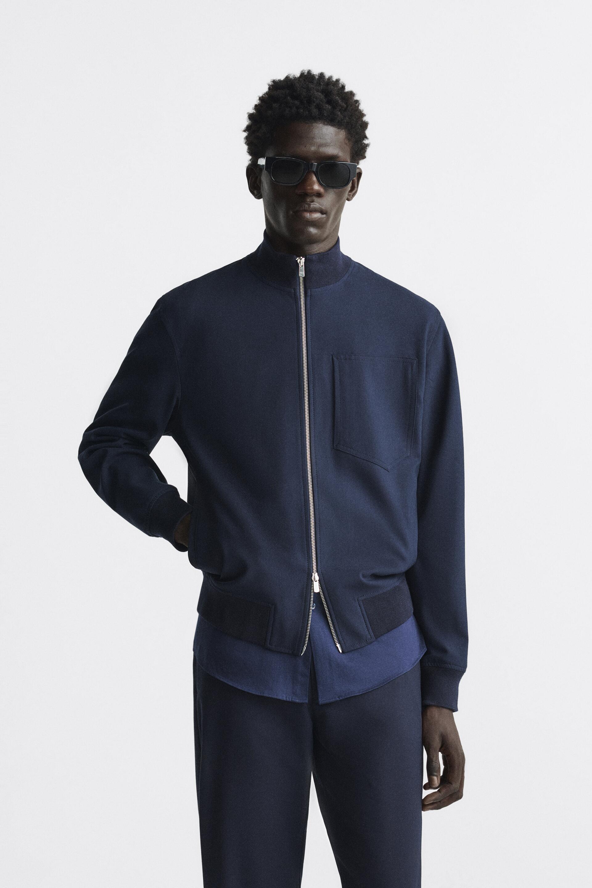 

Бомбер мужской ZARA 00706484 синий S (доставка из-за рубежа), 00706484