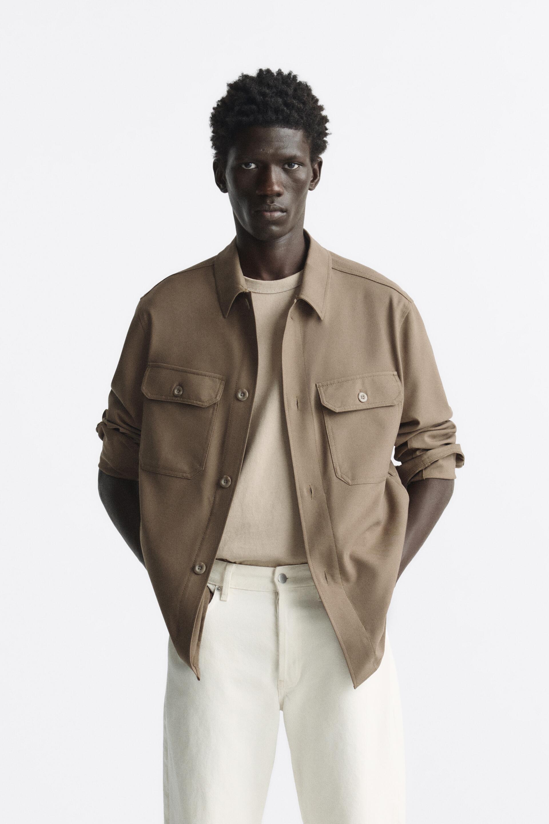 

Рубашка мужская ZARA 00706440 коричневая XL (доставка из-за рубежа), 00706440