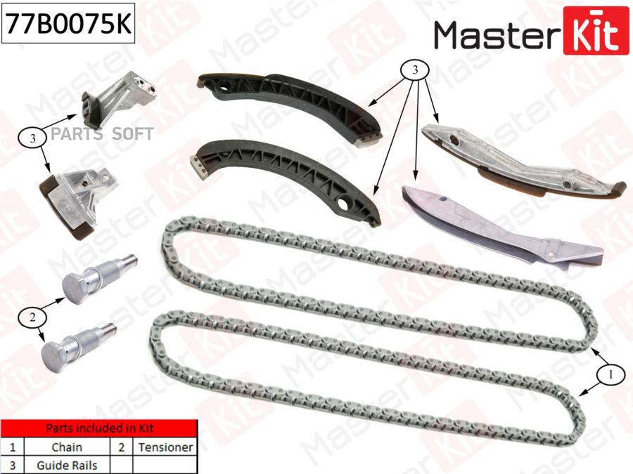 

Комплект цепи ГРМ BMW X5 E53/E70 4.4I 04- N62 77BG014 MASTERKIT 77b0075k