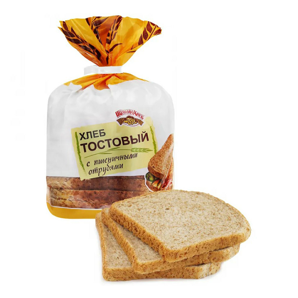

Хлеб Щелковохлеб тостовый пшеничный с отрубями 450 г