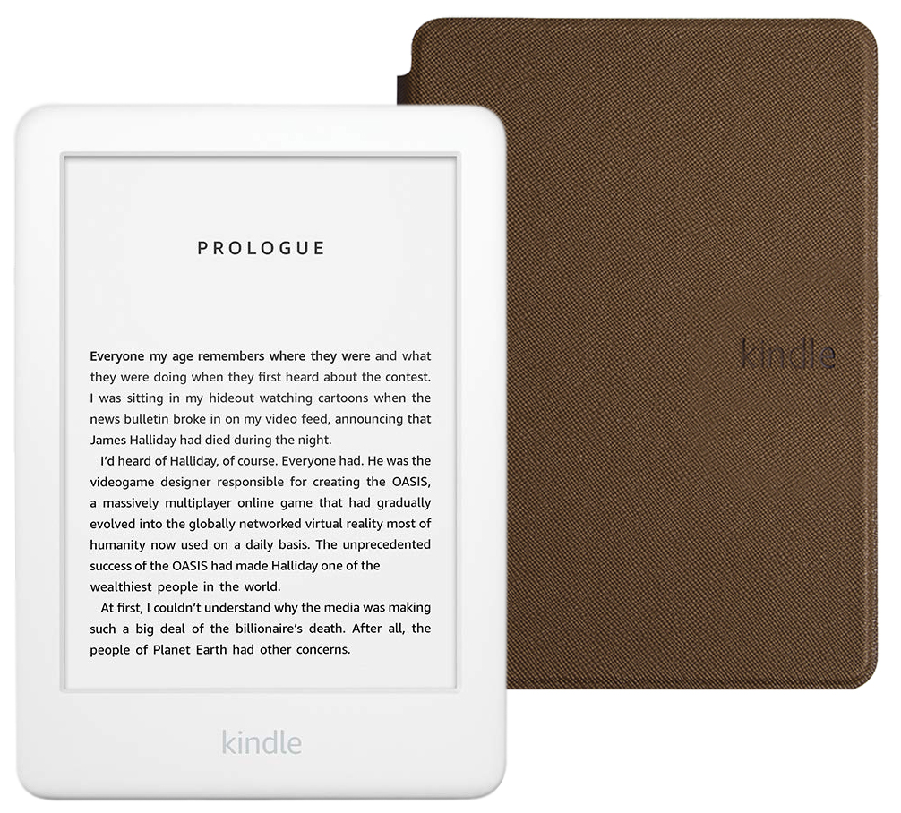 фото Электронная книга amazon kindle 10 8gb so white с обложкой readerone brown