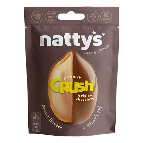 Драже Nattys Crush Choconut c арахисом в арахисовой пасте и молочном шоколаде 35 г