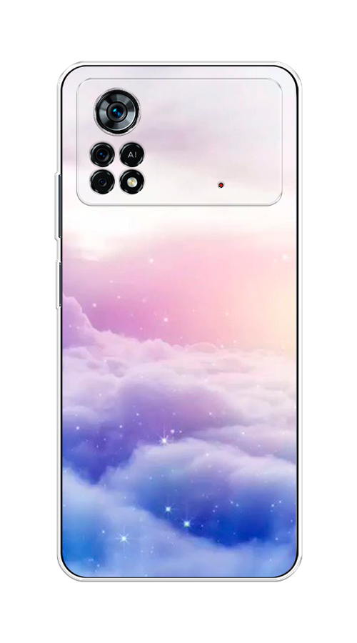 

Чехол на Xiaomi Poco X4 Pro 5G "Небеса", Голубой;белый;розовый, 313150-2
