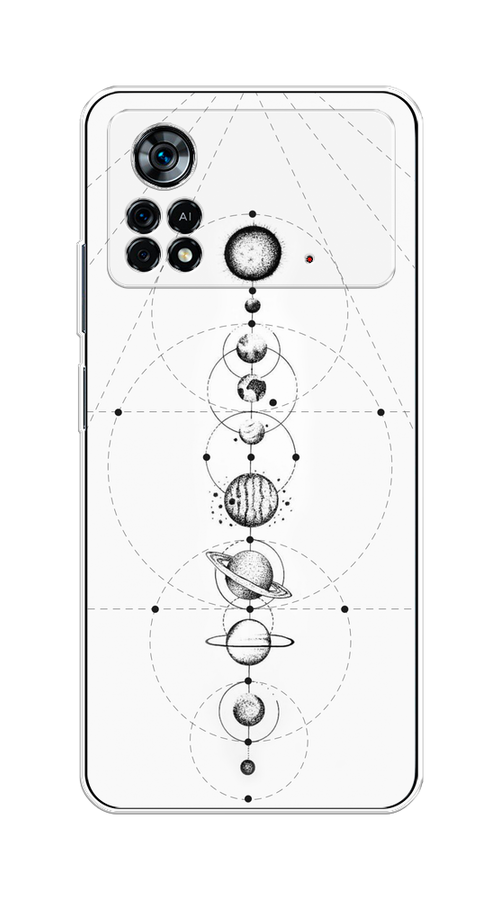 

Чехол на Xiaomi Poco X4 Pro 5G "Парад планет", Серый, 313150-2