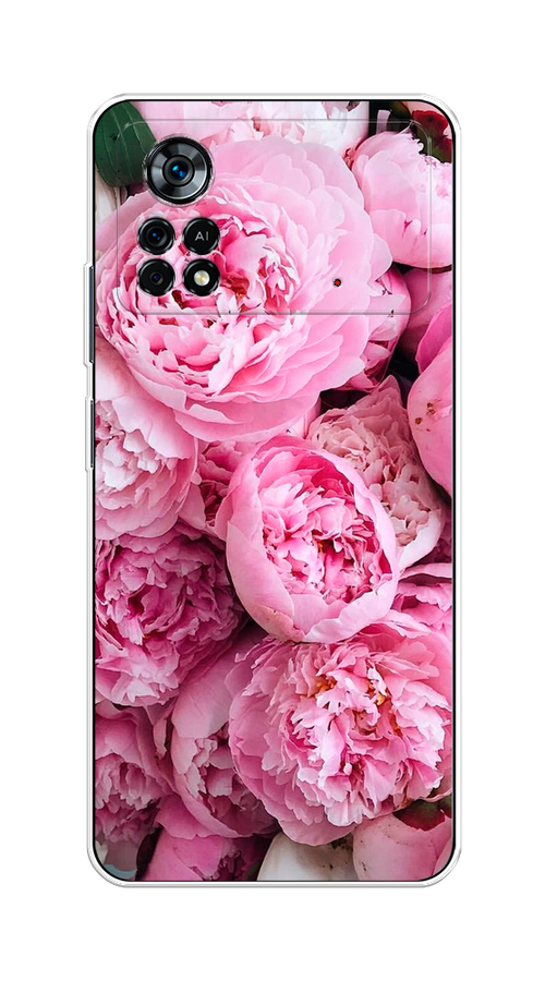 

Чехол на Xiaomi Poco X4 Pro 5G "Розовые пионы", Бежевый;розовый, 313150-2