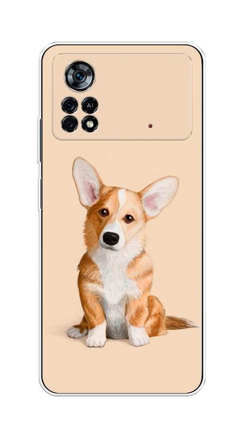 

Чехол на Xiaomi Poco X4 Pro 5G "Грустный Корги", Коричневый;бежевый, 313150-1
