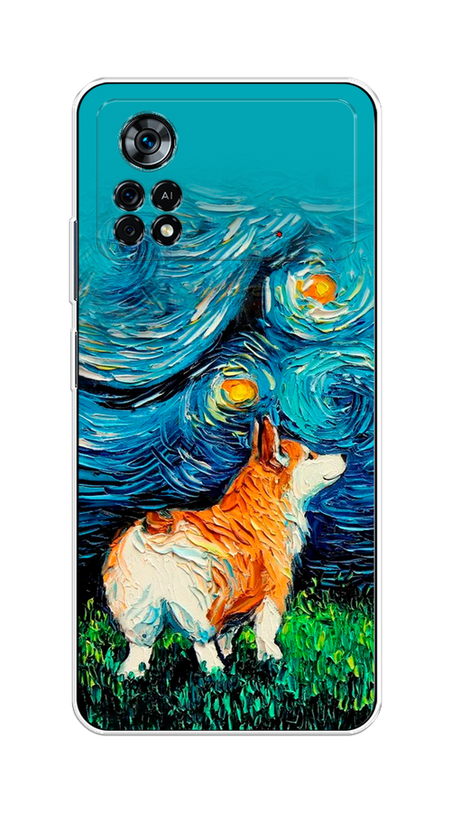 

Чехол на Xiaomi Poco X4 Pro 5G "Корги звёздная ночь", Коричневый;белый;зеленый, 313150-1