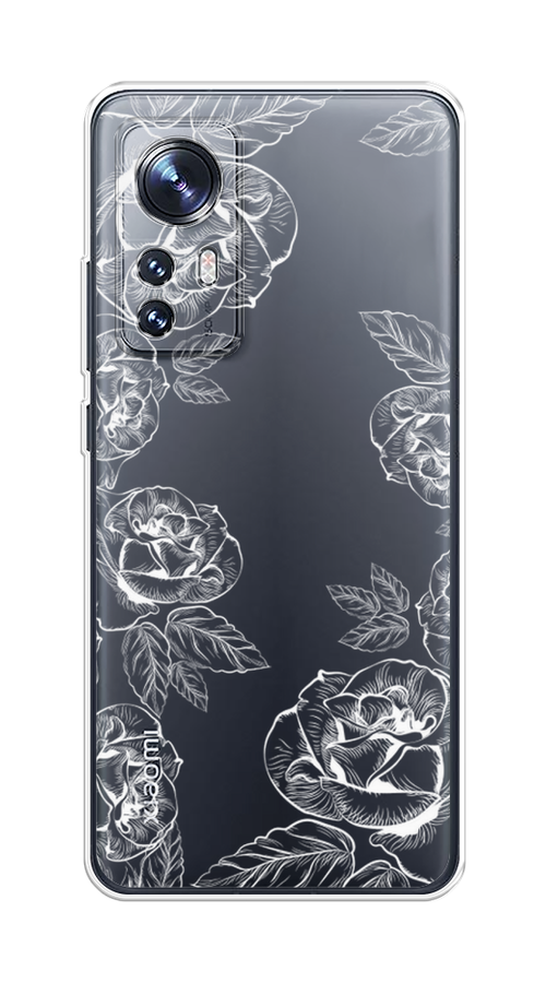 

Чехол на Xiaomi 12"Розы графика", Черный;серый, 312950-2