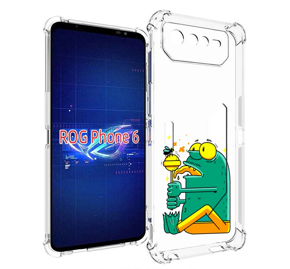 

Чехол MyPads Зеленая лягушка с чупа чупсом для Asus ROG Phone 6, Прозрачный, Tocco