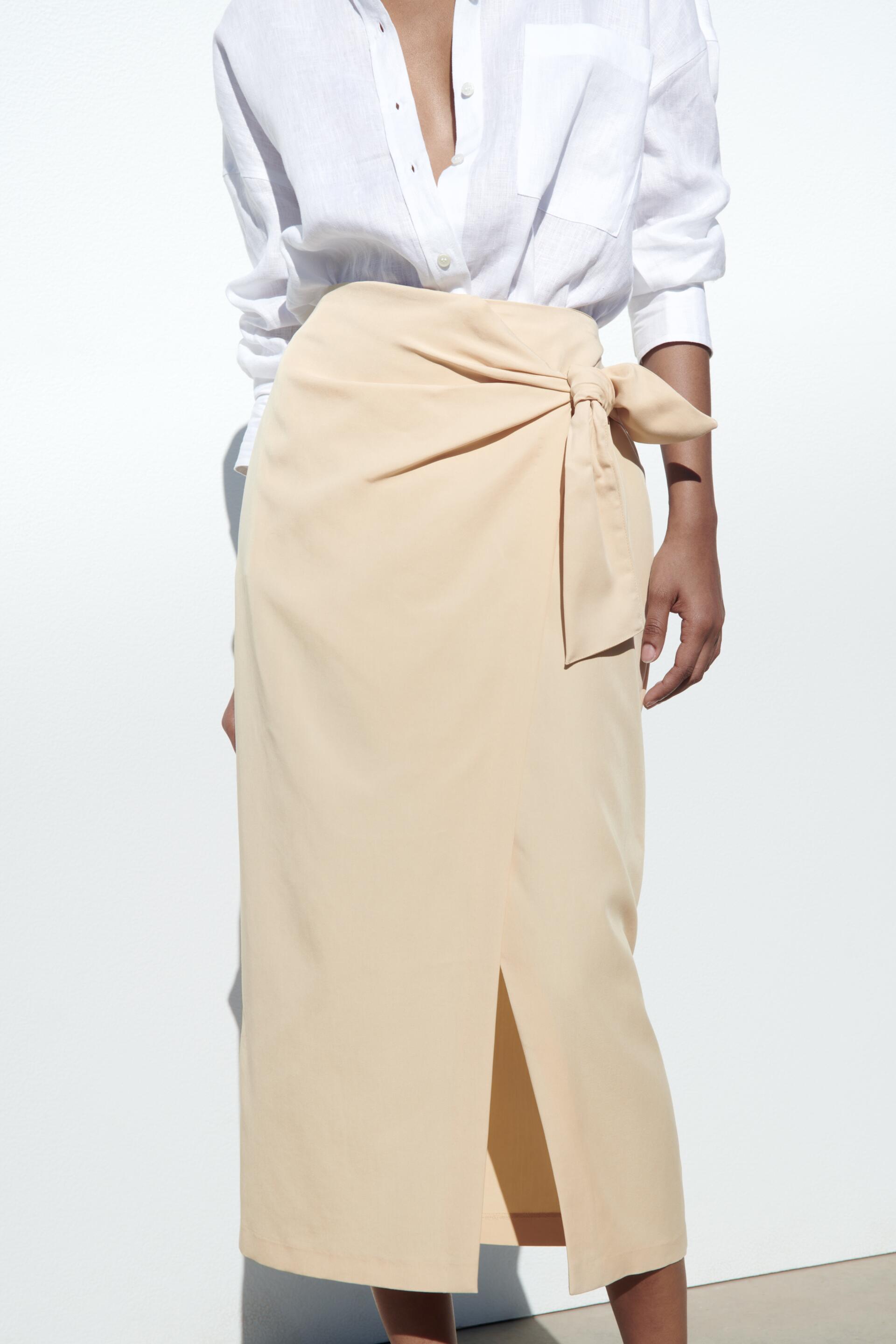 

Юбка женская ZARA 09878096 бежевая M (доставка из-за рубежа), 09878096