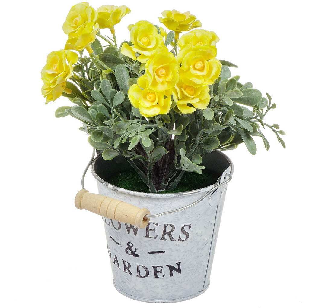 

Цветок искусственный декоративный Композиция цветочная, в кашпо, 9.5х21 см, Y4-4910