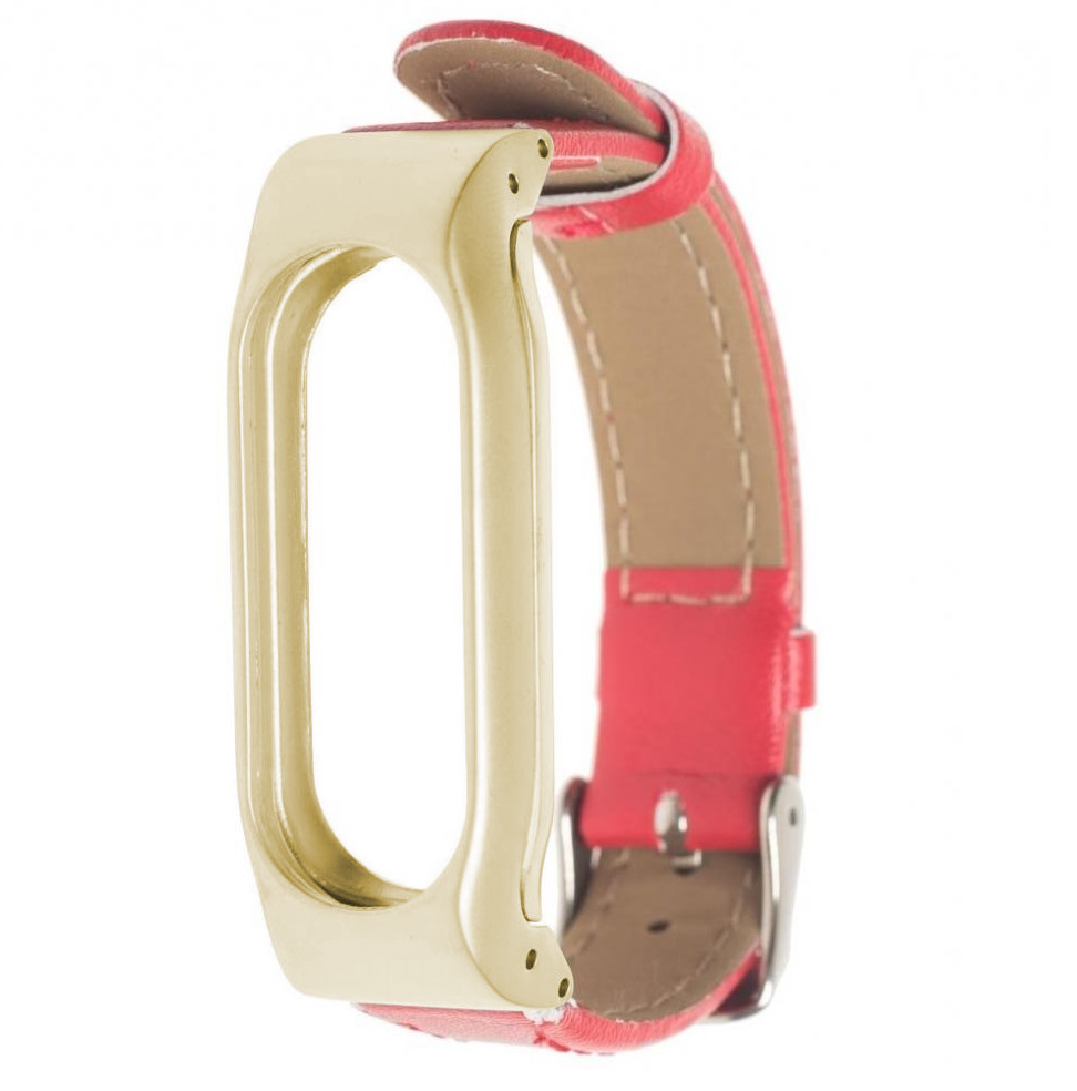 

Ремешок кожаный GSMIN Leather Collection для Xiaomi Mi Band 2 (Красно-золотой), Ремешок кожаный GSMIN Leather Collection для Xiaomi Mi Band 2