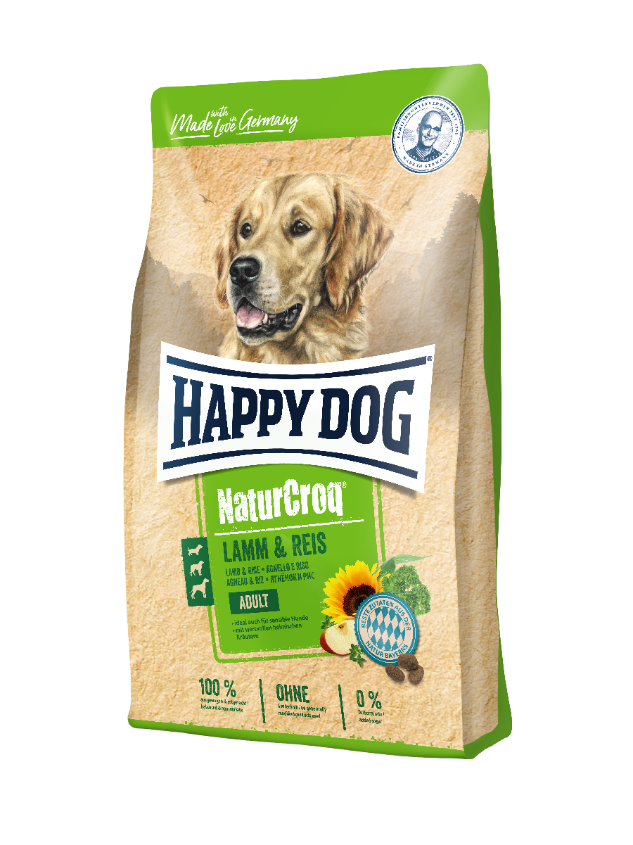 фото Сухой корм для собак happy dog naturecroq adult, ягненок, рис, 15кг