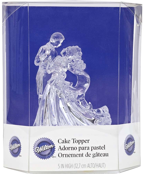 

Украшение пластиковое Жених и невеста прозрачные 14 см. Cake topper Wilton 202-424