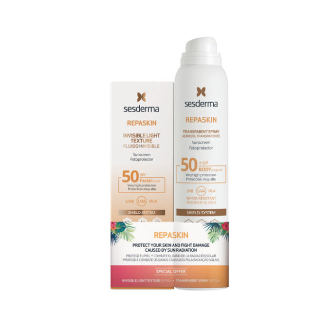 фото Набор sesderma spf50 средство солнцезащитное для лица сзф50, 50 мл + спрей сзф