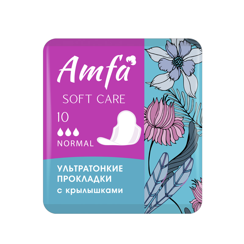 

Прокладки Amfa Ultra Normal Soft 10 3 капель 10 шт, Белый