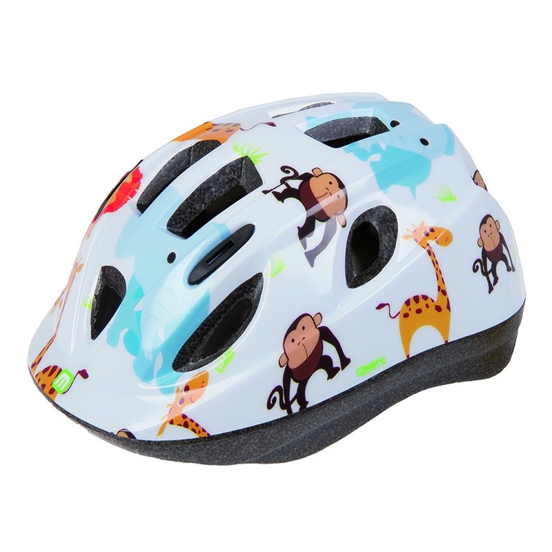 Шлем велосипедный .детский/подростк. 5-731880 INMOLD 48-54см ZOO/белый  M-WAVE JUNIOR