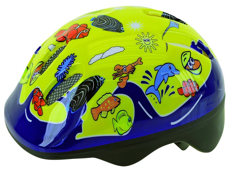 Шлем велосипедный .детский/подростк. 5-731076  6отв. 52-56см SEA WORLD/желтый  M-WAVE