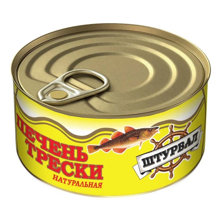 

Консервы Штурвал печень трески № 22 120 г