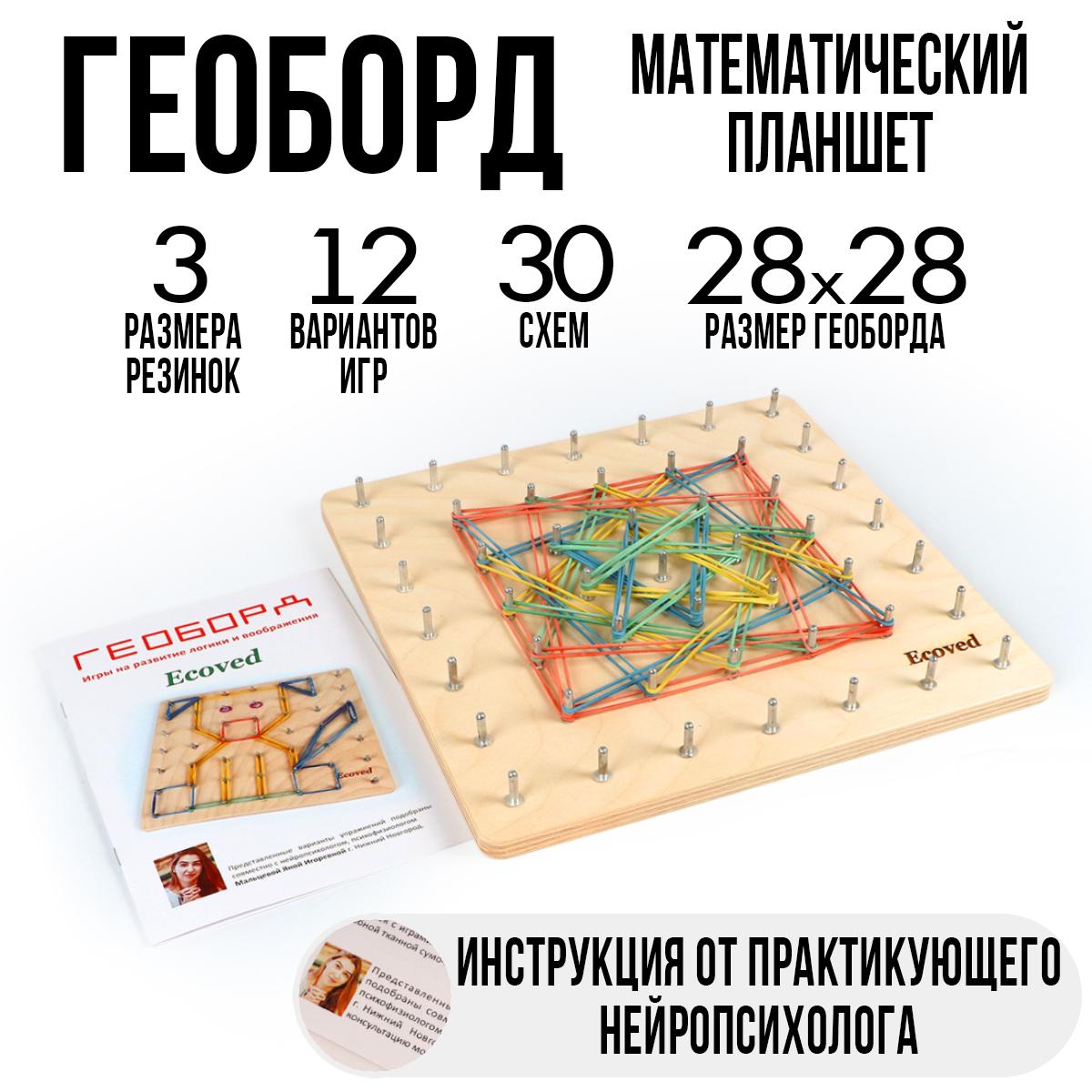 Геоборд с резинками Ecoved ЭВ-Г6841